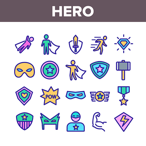Super Hero Collection Elements Icons