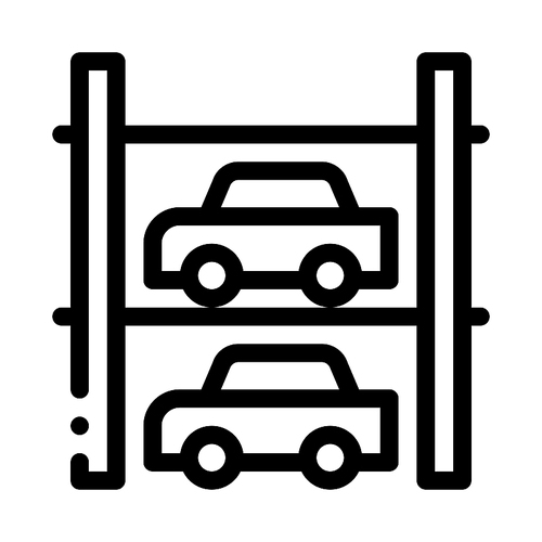 Multi-Storey Parking Icon Vector. Outline Multi-Storey Parking Sign. Isolated Contour Symbol Illustration