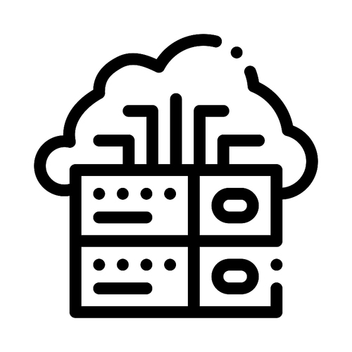 Voip Cloud Digital System Icon Vector. Outline Voip Digital System Sign. Isolated Contour Symbol Illustration