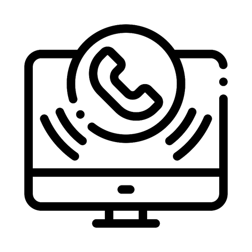 Computer Icon Vector. Outline Computer Sign. Isolated Contour Symbol Illustration