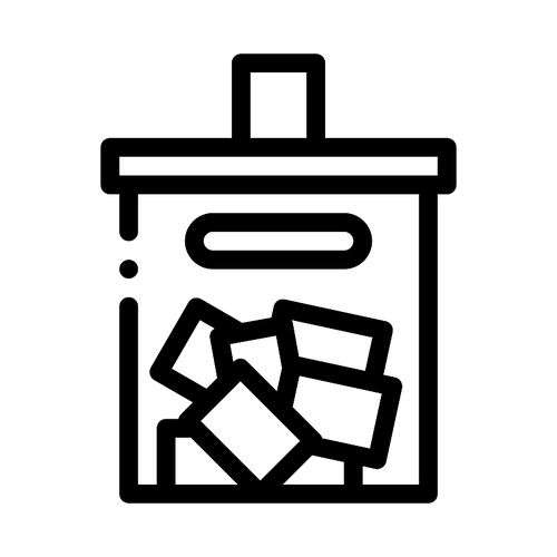 Ballot Box Icon Vector. Outline Ballot Box Sign. Isolated Contour Symbol Illustration