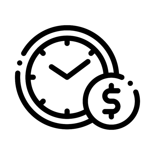 Time is Money Icon Vector. Outline Time is Money Sign. Isolated Contour Symbol Illustration