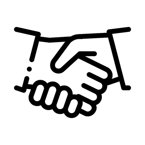 Handshake Icon Vector. Outline Handshake Sign. Isolated Contour Symbol Illustration