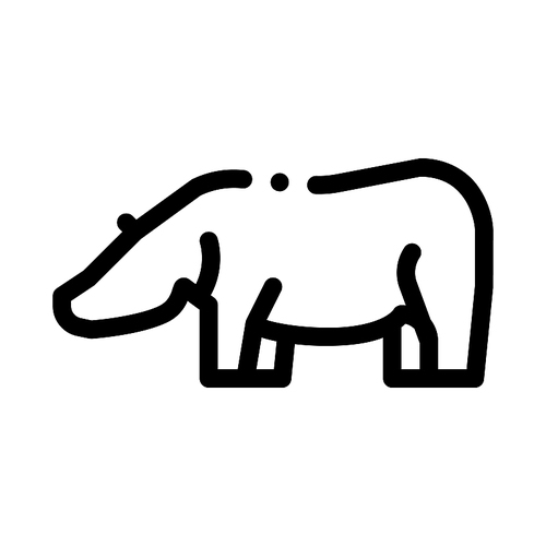 Hippo Icon Vector. Outline Hippo Sign. Isolated Contour Symbol Illustration