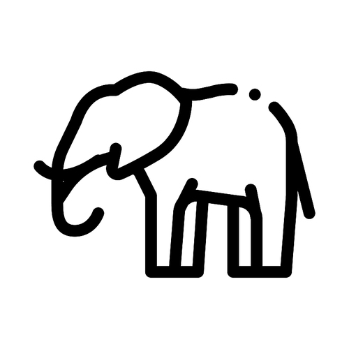 Elephant Icon Vector. Outline Elephant Sign. Isolated Contour Symbol Illustration