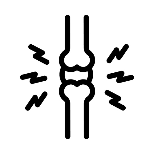 Joint Pain Icon Vector. Outline Joint Pain Sign. Isolated Contour Symbol Illustration