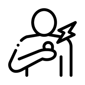 Chest Pain Icon Vector. Outline Chest Pain Sign. Isolated Contour Symbol Illustration