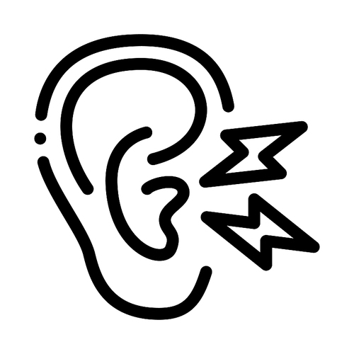 Earache Icon Vector. Outline Earache Sign. Isolated Contour Symbol Illustration