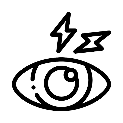 Eye Ache Icon Vector. Outline Eye Ache Sign. Isolated Contour Symbol Illustration