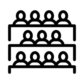 Student Class at Desks Icon Vector. Outline Student Class at Desks Sign. Isolated Contour Symbol Illustration