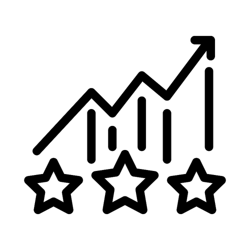 Bonus Star Statistics Icon Vector. Outline Bonus Star Statistics Sign. Isolated Contour Symbol Illustration