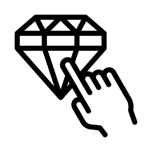 Bonus Diamond Selection Icon Vector. Outline Bonus Diamond Selection Sign. Isolated Contour Symbol Illustration
