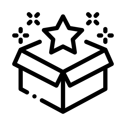 Star Bonus Box Icon Vector. Outline Star Bonus Box Sign. Isolated Contour Symbol Illustration