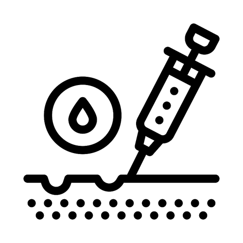 Subcutaneous Injection for Rejuvenation Icon Vector. Outline Subcutaneous Injection for Rejuvenation Sign. Isolated Contour Symbol Illustration