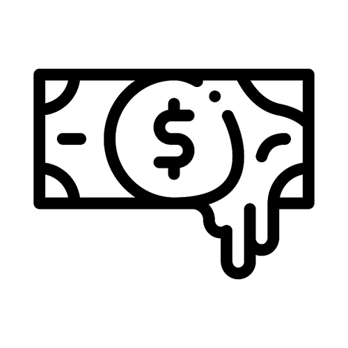 Exposing Fake Money Icon Vector. Outline Exposing Fake Money Sign. Isolated Contour Symbol Illustration