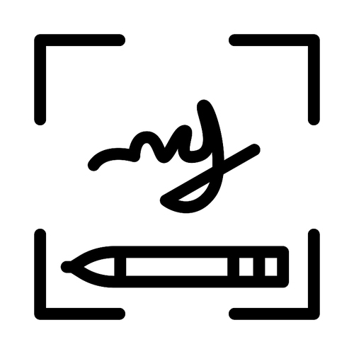 Human Handwriting Authentication Icon Vector. Outline Human Handwriting Authentication Sign. Isolated Contour Symbol Illustration