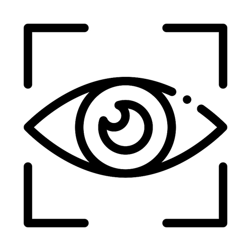 Human Eye Scanning Icon Vector. Outline Human Eye Scanning Sign. Isolated Contour Symbol Illustration