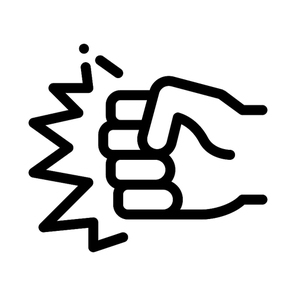 Strength Fist Punch Icon Vector. Outline Strength Fist Punch Sign. Isolated Contour Symbol Illustration