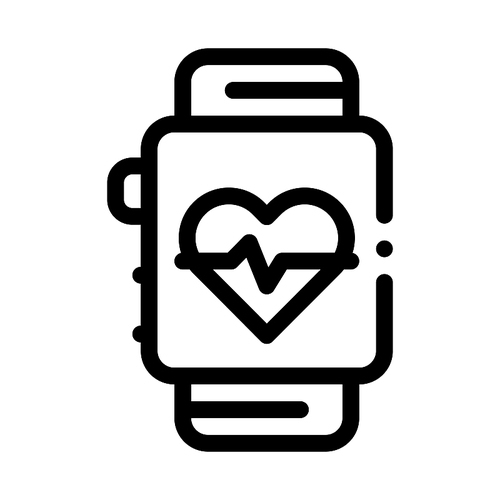 Heart Rate Counter Icon Vector. Outline Heart Rate Counter Sign. Isolated Contour Symbol Illustration