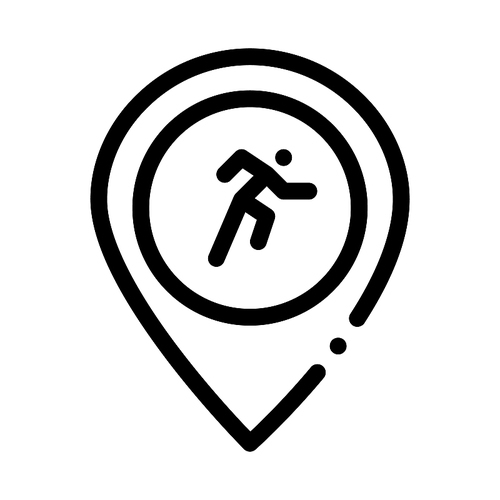 Runner Athlete Geolocation Icon Vector. Outline Runner Athlete Geolocation Sign. Isolated Contour Symbol Illustration