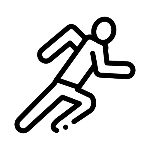 Runner Athlete in Action Icon Vector. Outline Runner Athlete in Action Sign. Isolated Contour Symbol Illustration