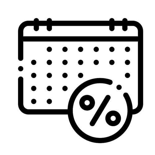 Salary Calendar Schedule Icon Vector. Outline Salary Calendar Schedule Sign. Isolated Contour Symbol Illustration