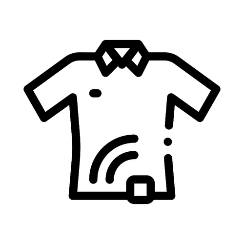 T-shirt with Signal Sensor Icon Vector. Outline T-shirt with Signal Sensor Sign. Isolated Contour Symbol Illustration