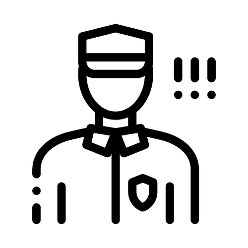 Policeman Control Security Icon Vector. Outline Policeman Control Security Sign. Isolated Contour Symbol Illustration