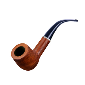 Tobacco Pipe Classic Wooden Smoke Equipment Vector. Luxury Device For Smoking Tobacco. Traditional Accessory For Fuming Dangerous For Health Product With Nicotine. Layout Realistic 3d Illustration