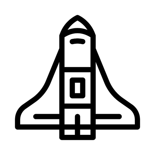 Space Shuttle Spaceship Icon Vector. Outline Space Shuttle Spaceship Sign. Isolated Contour Symbol Illustration