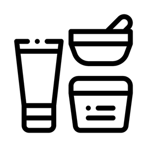 Cosmetic Container Tube Icon Vector. Outline Cosmetic Container Tube Sign. Isolated Contour Symbol Illustration
