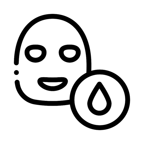 Facial Mask Water Drop Icon Vector. Outline Facial Mask Water Drop Sign. Isolated Contour Symbol Illustration