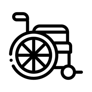 . equipment icon vector. outline wheelchair equipment sign. isolated contour symbol illustration