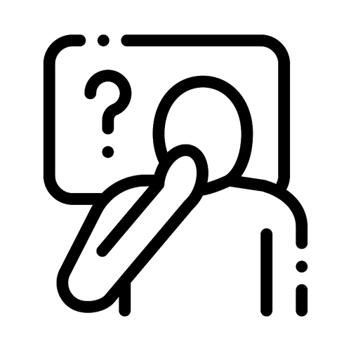 Man Question Mark Frame Icon Vector. Outline Man Question Mark Frame Sign. Isolated Contour Symbol Illustration