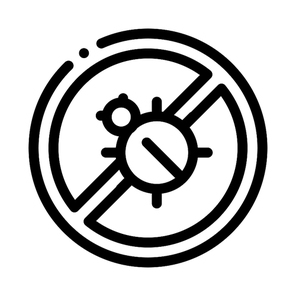Anti Bed Mattress Bug Icon Vector. Outline Anti Bed Mattress Bug Sign. Isolated Contour Symbol Illustration