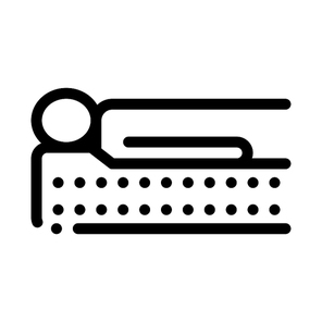 Human Lying On Mattress Icon Vector. Outline Human Lying On Mattress Sign. Isolated Contour Symbol Illustration