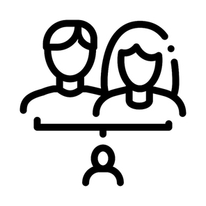Man And Woman With Baby Icon Vector. Outline Man And Woman With Baby Sign. Isolated Contour Symbol Illustration