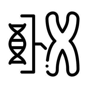 Chromosome And Molecule Icon Vector. Outline Chromosome And Molecule Sign. Isolated Contour Symbol Illustration