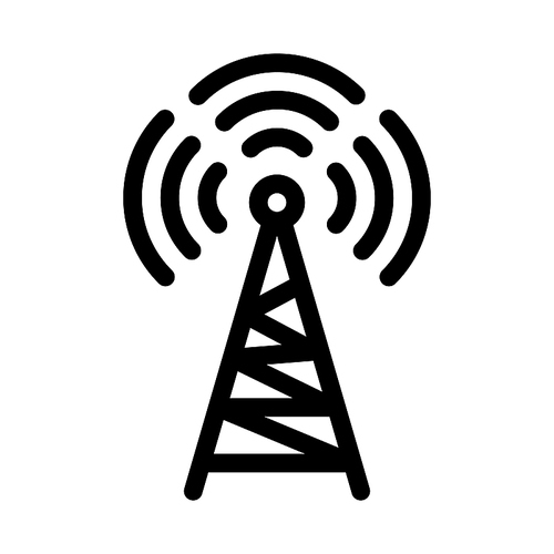 Radio Tower Antenna Icon Vector. Outline Radio Tower Antenna Sign. Isolated Contour Symbol Illustration