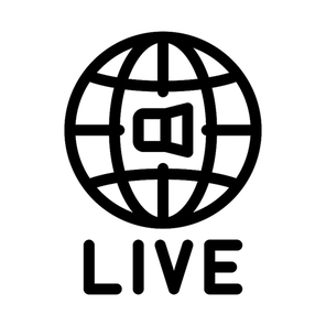 World Wide Live Podcast Icon Vector. Outline World Wide Live Podcast Sign. Isolated Contour Symbol Illustration