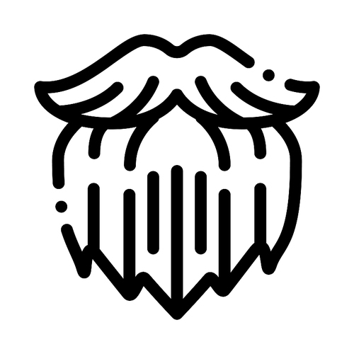 Human Brutal Bushy Beard Icon Vector. Outline Human Brutal Bushy Beard Sign. Isolated Contour Symbol Illustration