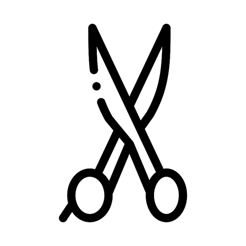 Cut Hair Iron Scissors Icon Vector. Outline Cut Hair Iron Scissors Sign. Isolated Contour Symbol Illustration