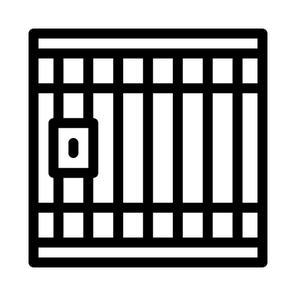 Police Prison Bar Gate Icon Vector. Outline Police Prison Bar Gate Sign. Isolated Contour Symbol Illustration