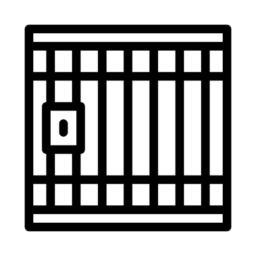 Police Prison Bar Gate Icon Vector. Outline Police Prison Bar Gate Sign. Isolated Contour Symbol Illustration