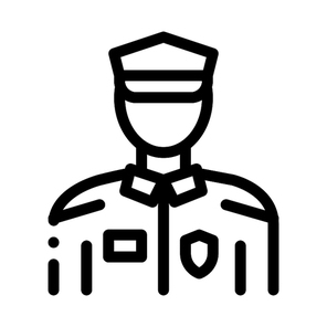 Policeman In Police Suit Icon Vector. Outline Policeman In Police Suit Sign. Isolated Contour Symbol Illustration