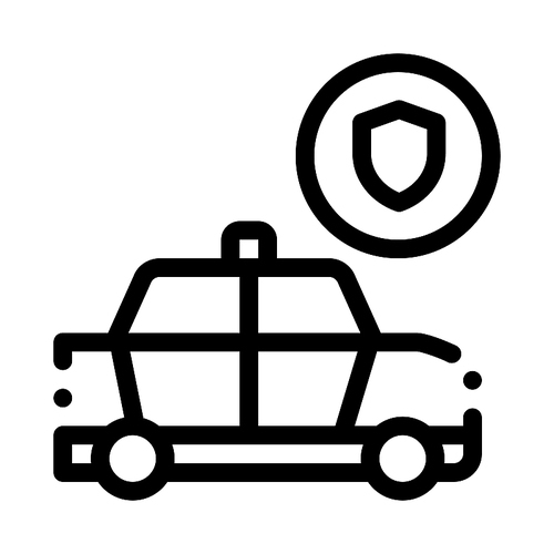Police Car Machine Icon Vector. Outline Police Car Machine Sign. Isolated Contour Symbol Illustration