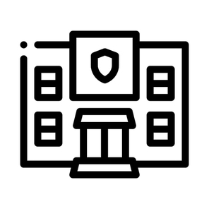 Police Department Build Icon Vector. Outline Police Department Build Sign. Isolated Contour Symbol Illustration