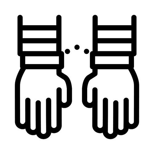 Criminal Hands In Irons Icon Vector. Outline Criminal Hands In Irons Sign. Isolated Contour Symbol Illustration