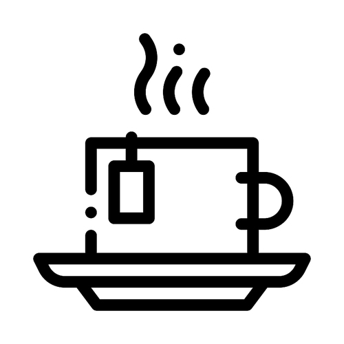 Hot Tea Drink Cup Icon Vector. Outline Hot Tea Drink Cup Sign. Isolated Contour Symbol Illustration