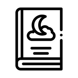 Book Night Story Icon Vector. Outline Book Night Sleep Story Sign. Isolated Contour Symbol Illustration
